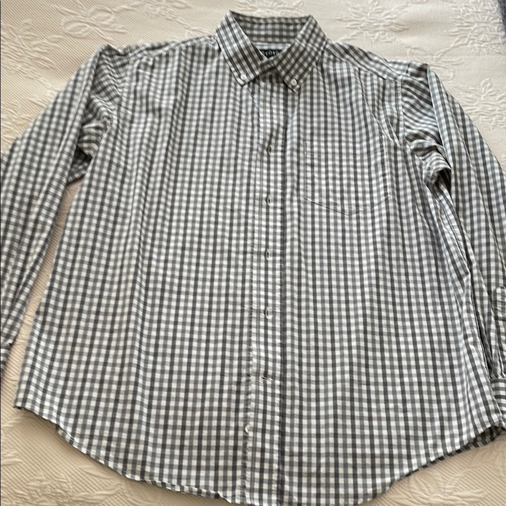 George Gray and White Casual Button Down Shirt